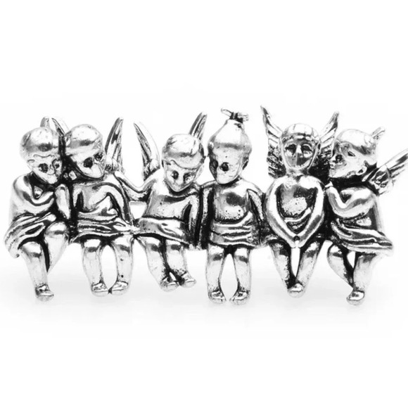 Unbranded Jewelry - Silver Tone Cherubs Brooch Pin Baby Angel Pins Vintage Style Gift for Collectors